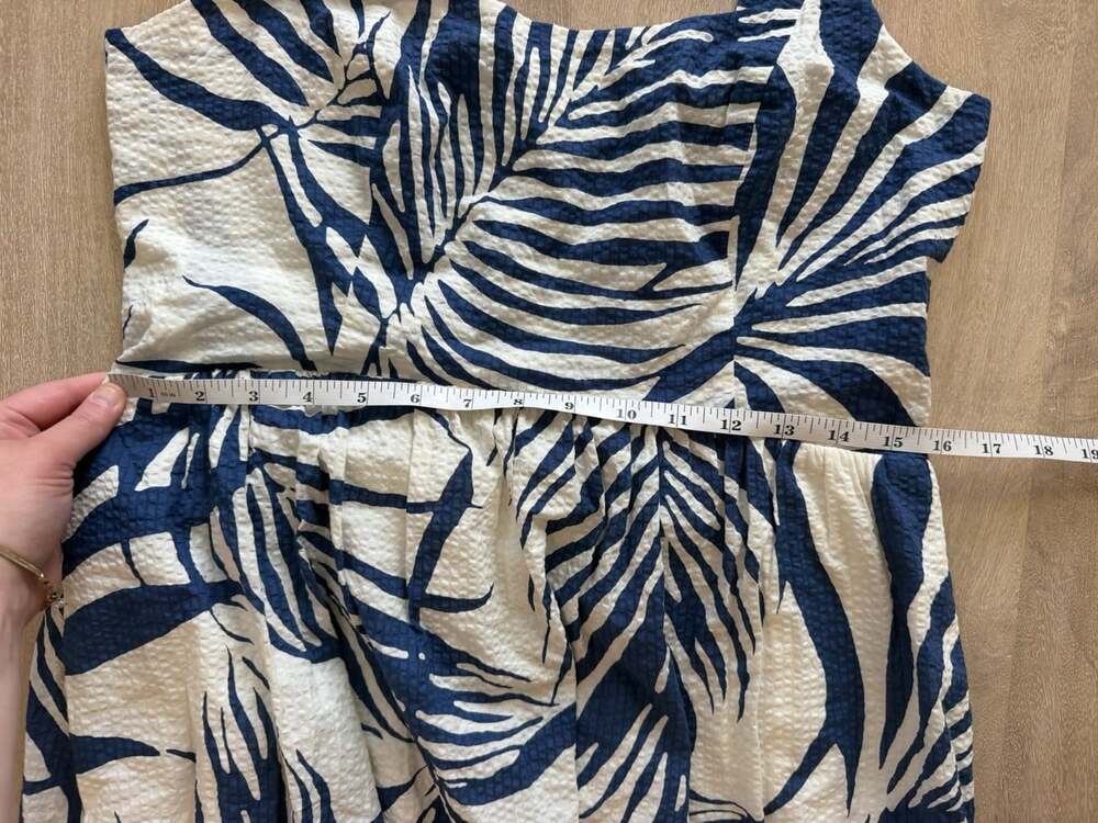 AYR The Magic Moment Midi Dress in Blue White Palm Size Large - Picture 9 of 9